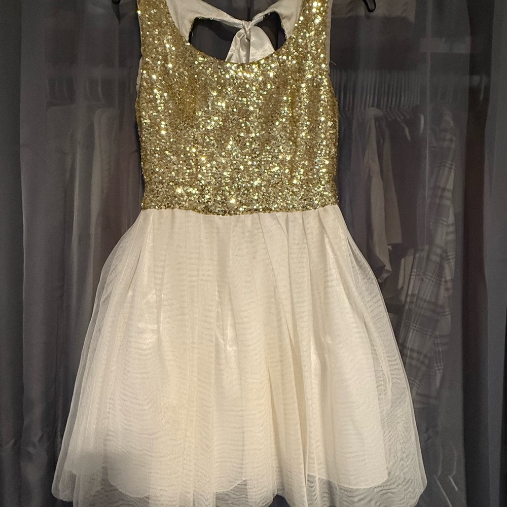 B. Smart Gold Sequin Dress